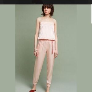 NWT DREW for Anthropologie Pink Sleeveless Jumpsuit with Tapered Pant